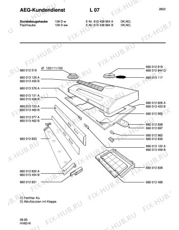 Схема №1 1117 D-W/S с изображением Спецфильтр для вытяжки Aeg 8996600133764