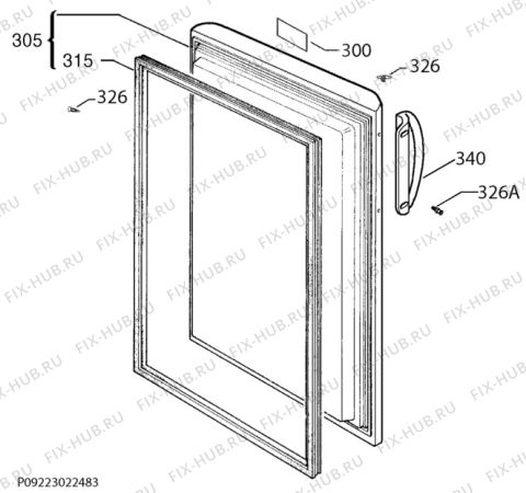 Взрыв-схема холодильника Zanussi ZFT10210WV - Схема узла Door 003