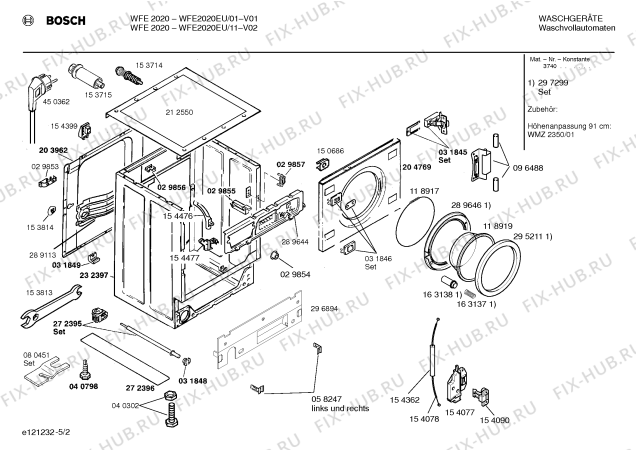 Взрыв-схема стиральной машины Bosch WFE2020EU WFE2020 - Схема узла 02
