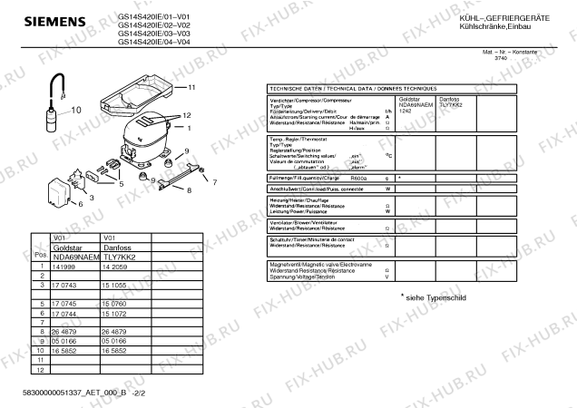 Взрыв-схема холодильника Siemens GS14S420IE - Схема узла 02