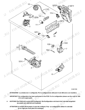 Взрыв-схема стиральной машины Zanussi Electrolux WD1250W - Схема узла Electrical equipment 268