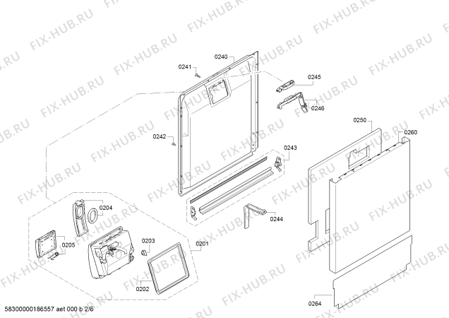 Схема №5 SN45D210SK IQ300 с изображением Переключатель для посудомоечной машины Siemens 00634091