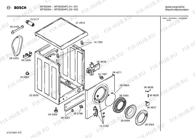 Взрыв-схема стиральной машины Bosch WFB2004PL WFB2004 - Схема узла 02