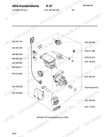 Взрыв-схема стиральной машины Aeg LAVELMATIC W - Схема узла Electrical equipment 268