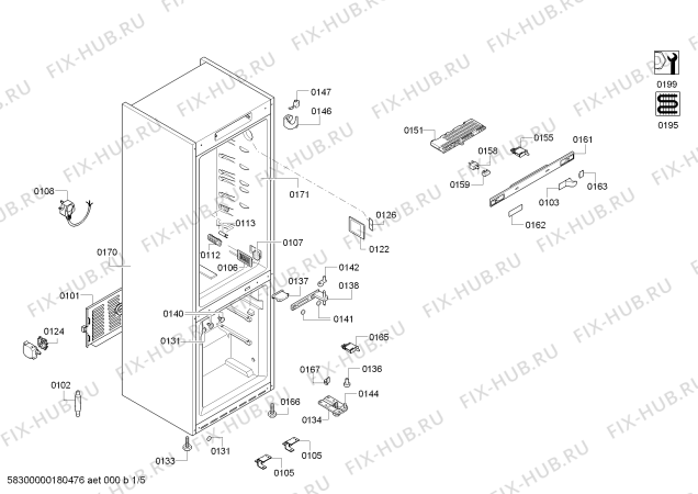 Схема №5 KGN56AI10T с изображением Силовой модуль для холодильника Bosch 11010563