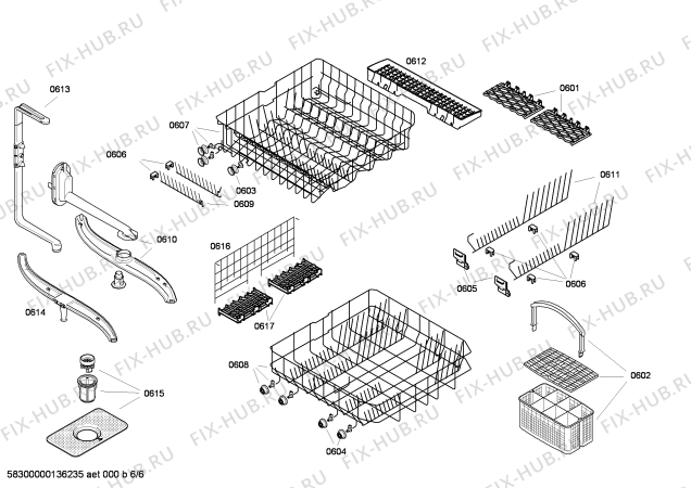Схема №6 SE26E251EU с изображением Столешница для посудомоечной машины Siemens 00683261