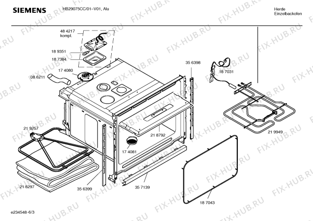 Взрыв-схема плиты (духовки) Siemens HB29075CC - Схема узла 03