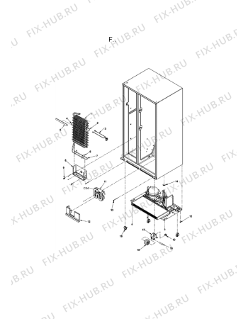 Схема №12 AC2225GEKB с изображением Винт (болт) для холодильной камеры Whirlpool 482000020060