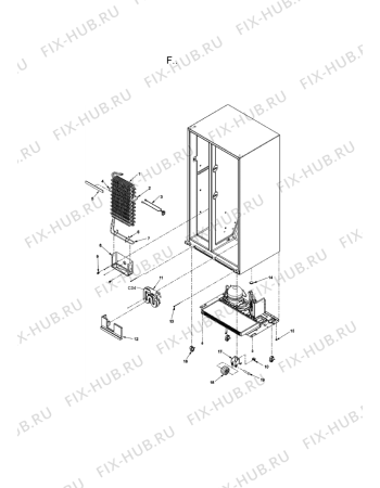 Схема №12 AC2225GEKB с изображением Фиксатор для холодильника Whirlpool 482000020104