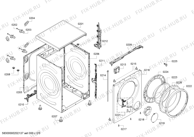 Схема №4 WAT28681ME с изображением Инструкция по эксплуатации для стиральной машины Bosch 18015821
