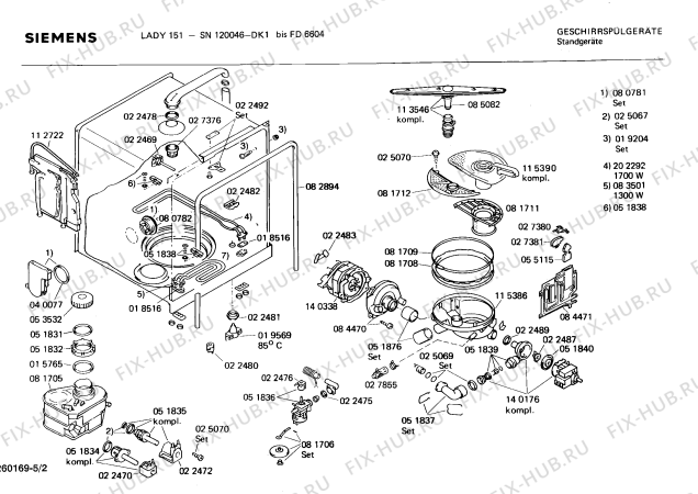 Взрыв-схема посудомоечной машины Siemens SN120046 - Схема узла 02