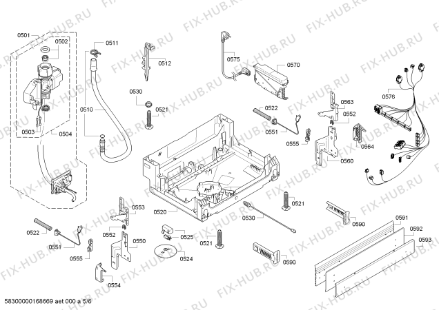 Взрыв-схема посудомоечной машины Siemens SN46N596EU - Схема узла 05