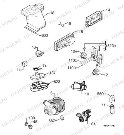 Схема №4 F44070ILM с изображением Обшивка для посудомойки Aeg 1527674111