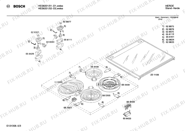 Схема №3 HES5201 с изображением Инструкция по эксплуатации для духового шкафа Bosch 00514808