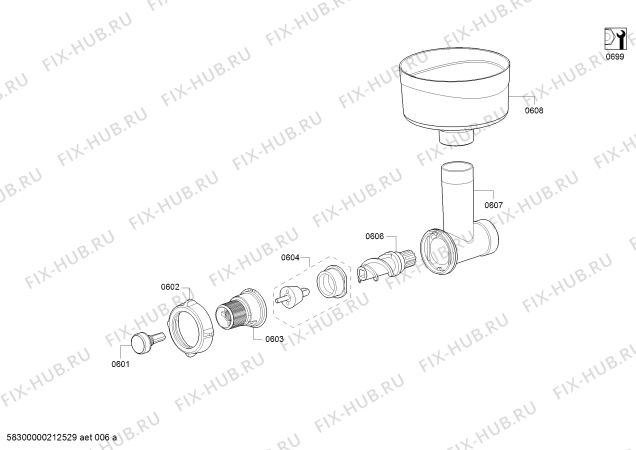 Схема №6 MFW3X18B, CompactPower с изображением Червячное колесо для электромясорубки Bosch 12013987