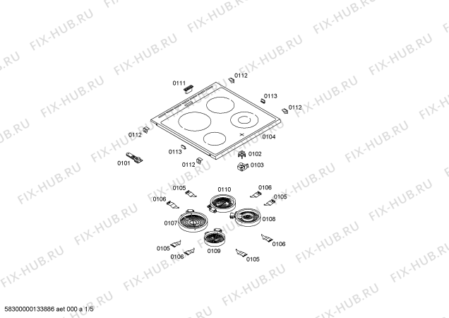 Схема №4 HLN433052E с изображением Панель управления для духового шкафа Bosch 00671123