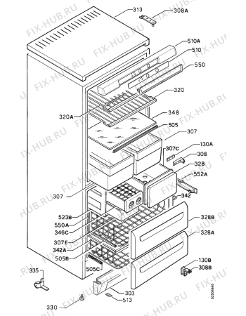 Взрыв-схема холодильника Arthurmartinelux AR8127B - Схема узла Housing 001