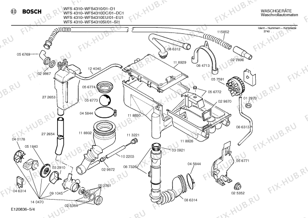 Схема №4 WFS4330 с изображением Вставка для ручки для стиралки Bosch 00093056