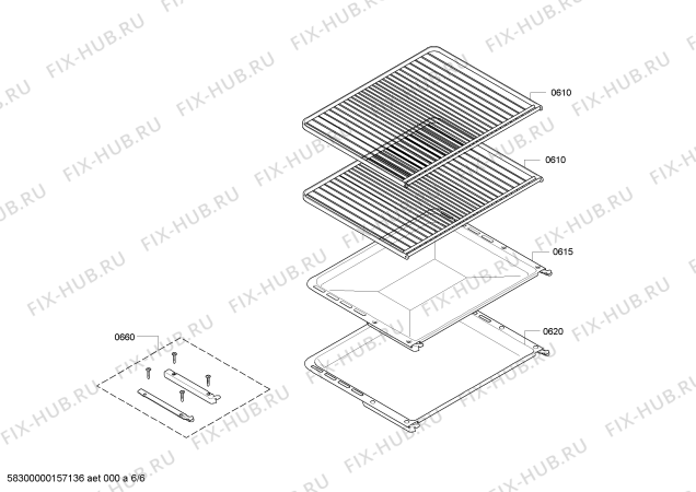 Взрыв-схема плиты (духовки) Bosch HBB73C561F - Схема узла 06
