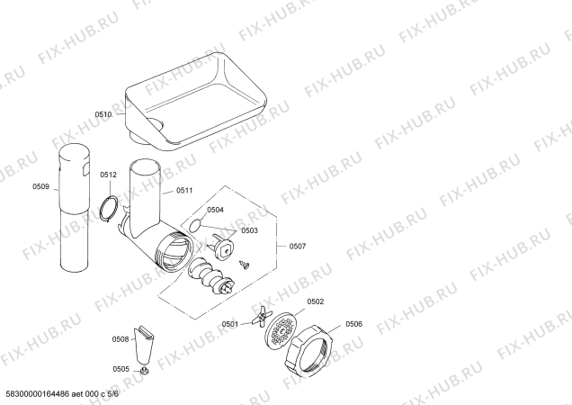 Взрыв-схема кухонного комбайна Bosch MUM4880 - Схема узла 05