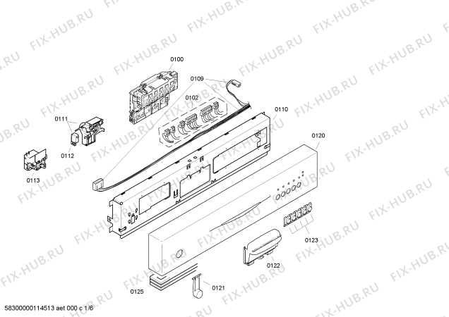 Схема №6 SGI84M02 Exclusiv с изображением Передняя панель для посудомойки Bosch 00441003