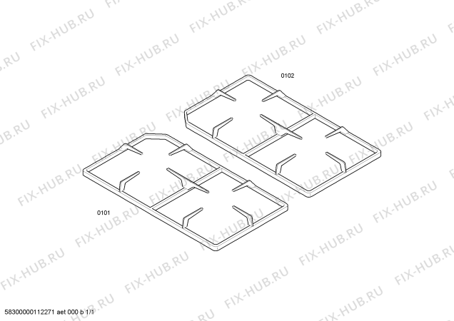 Схема №1 Z2290X1 с изображением Решетка для плиты (духовки) Bosch 00289165