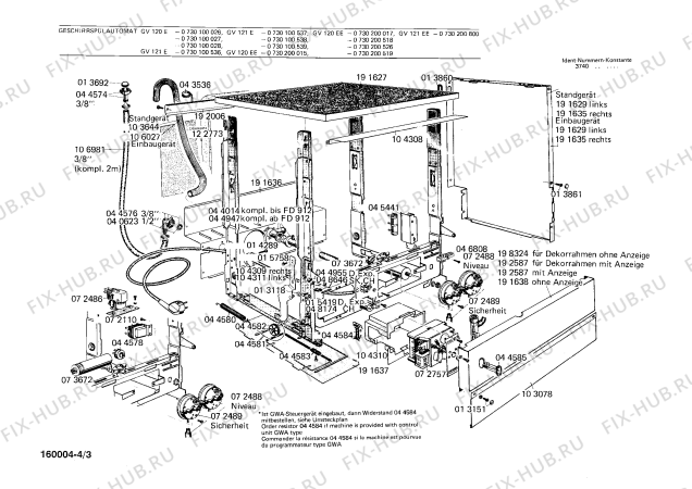 Взрыв-схема посудомоечной машины Bosch 0730200518 GV120EE - Схема узла 03