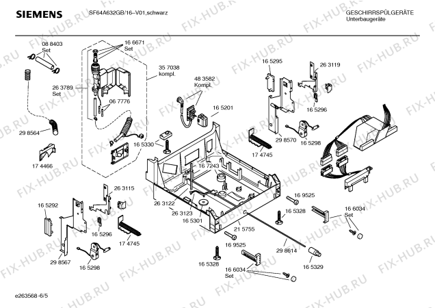 Взрыв-схема посудомоечной машины Siemens SF64A632GB - Схема узла 05