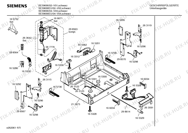 Взрыв-схема посудомоечной машины Siemens SE59690 - Схема узла 05