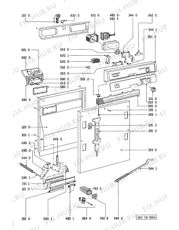 Схема №2 GSI3332SL/WH GSI 3332 SL/WS с изображением Мини-ручка для электропосудомоечной машины Whirlpool 481241358832