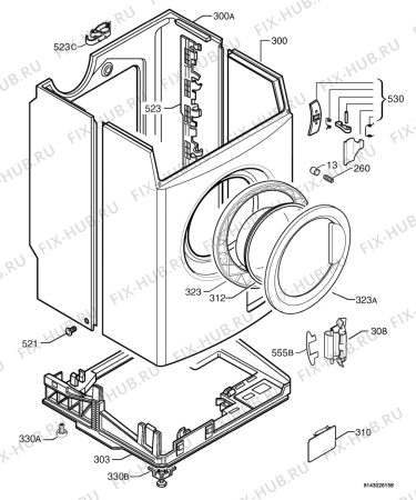 Взрыв-схема стиральной машины Zanussi Electrolux F900 - Схема узла Housing 001