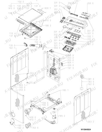 Схема №1 TDLR 70230 с изображением Декоративная панель для стиралки Whirlpool 481010881198