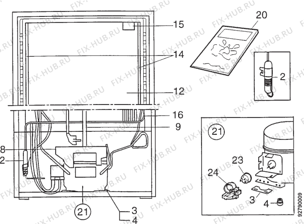 Взрыв-схема холодильника Zanussi ZFC395P - Схема узла Section 4