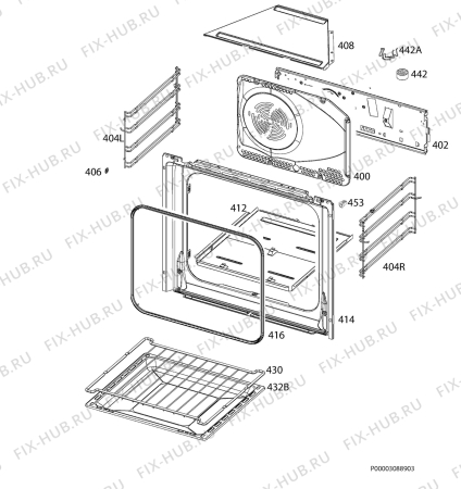 Взрыв-схема плиты (духовки) Progress PBP23100X - Схема узла Oven
