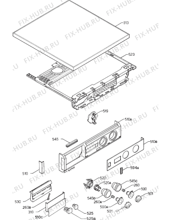 Взрыв-схема стиральной машины Zanussi ZF1044 - Схема узла Command panel 037