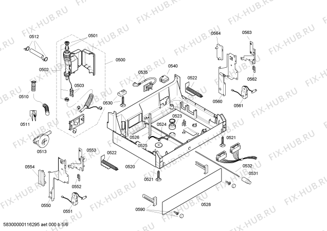 Взрыв-схема посудомоечной машины Siemens SE48M542 - Схема узла 05