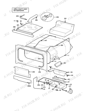 Взрыв-схема плиты (духовки) Parkinson Cowan OVA60TCGRN - Схема узла H10 Grill cavity assy