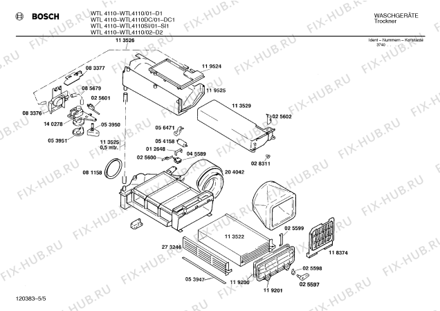 Схема №5 WTL4110 с изображением Панель для сушилки Bosch 00270020