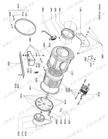 Схема №2 AWZ 410 SA с изображением Шарикоподшипник для стиральной машины Whirlpool 481252088116
