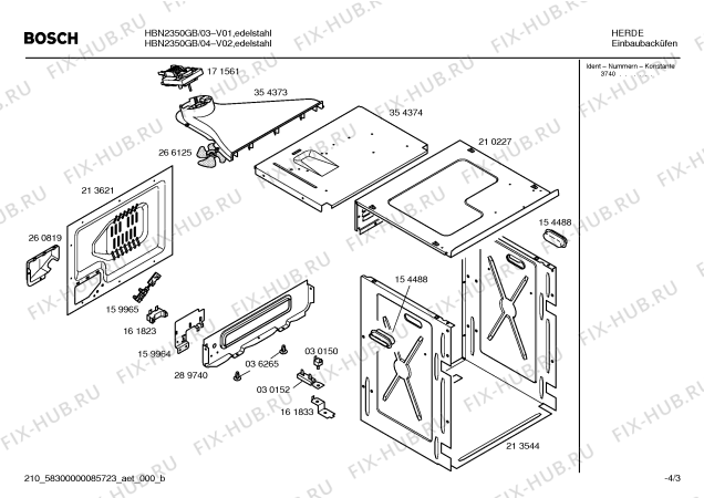 Схема №4 HBN2350GB с изображением Защита кантов для электропечи Bosch 00362125