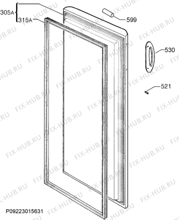 Взрыв-схема холодильника Faure FFU25200WA - Схема узла Door 003