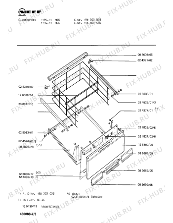 Взрыв-схема плиты (духовки) Neff 195303035 1194.11HSK - Схема узла 03