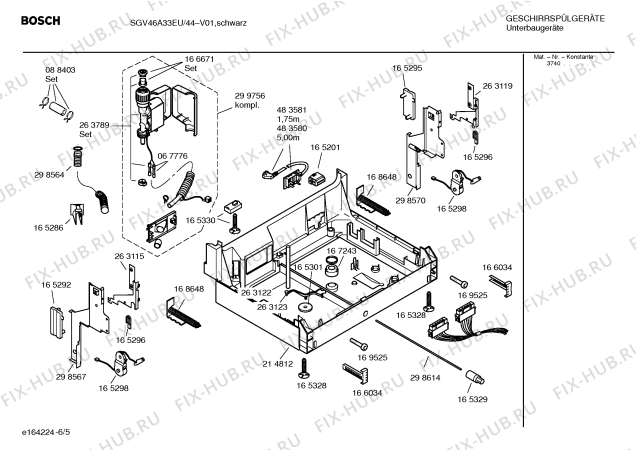 Взрыв-схема посудомоечной машины Bosch SGV46A33EU - Схема узла 05