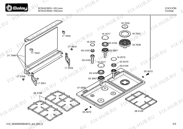 Схема №5 3CIX431B с изображением Столешница для электропечи Bosch 00470092