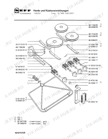 Взрыв-схема плиты (духовки) Neff 1114932031 1493/21 - Схема узла 05