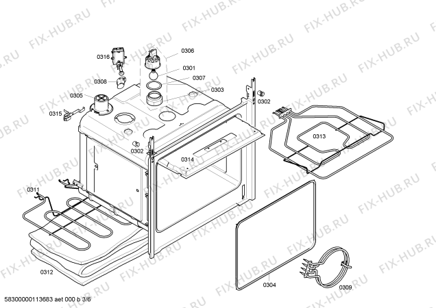 Схема №6 HBN430520F с изображением Панель управления для духового шкафа Bosch 00660744