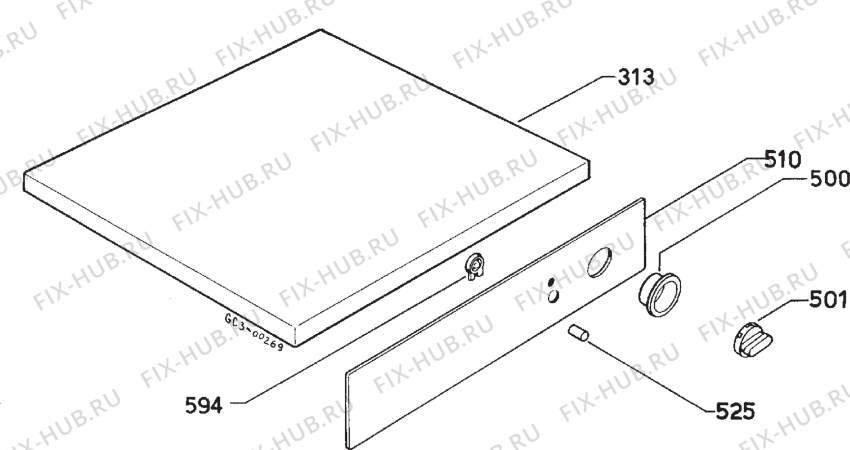 Взрыв-схема стиральной машины Zanussi F812 - Схема узла Command panel 037