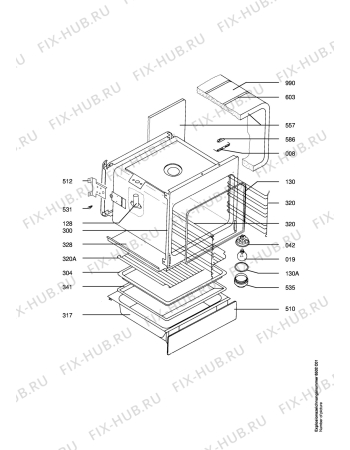 Взрыв-схема плиты (духовки) Privileg PRIV8655W/005139-1 - Схема узла Oven