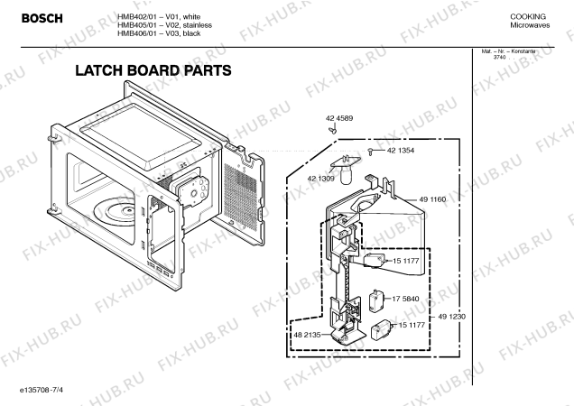 Схема №4 HMB402 с изображением Дверь для электропечи Bosch 00439121
