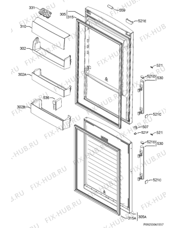 Взрыв-схема холодильника Electrolux EN93455MW - Схема узла Door 003